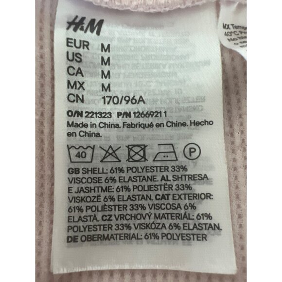 H&M Waffled Jersey Pajama Set In Light Pink - Picture 5 of 8